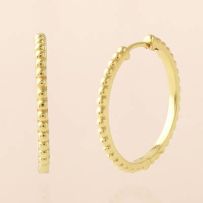Muja Juma: Ohrringe Creolen gold 15mm Little Dots