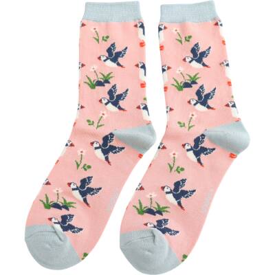 Miss Sparrow: Bambus Socken Papageientaucher rosa