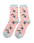 Miss Sparrow: Bambus Socken Papageientaucher rosa