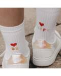 Eulenschnitt: Kinder Socken Be happy