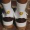 Eulenschnitt: Kinder Socken Smiley gelb