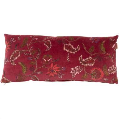 Imbarro: Kissen Samt burgund Blumen Anima 30x70cm
