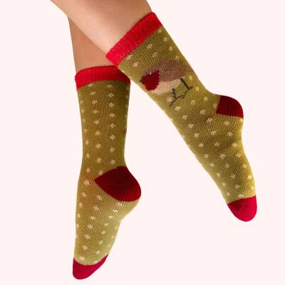 Powder: Kuschelsocken Damen Rotkelchen