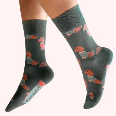 Dackel-Socken Männer Bambus Snuggly Dackel Powder