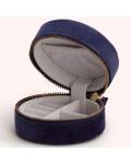 Powder: Schmuckbox bestickt blau mit Blumen D8cm