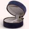 Powder: Schmuckbox bestickt blau mit Blumen D8cm