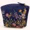 Powder: Kosmetiktasche bestickt Blumen 18x14cm