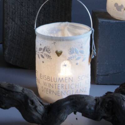 Good old friends: Winter Laterne Spruch Eisblumen