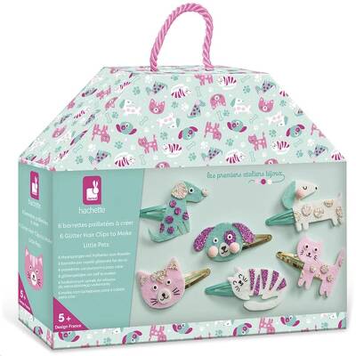 Janod: Bastelset Haarspangen 6Stück Little Pets ab 5+