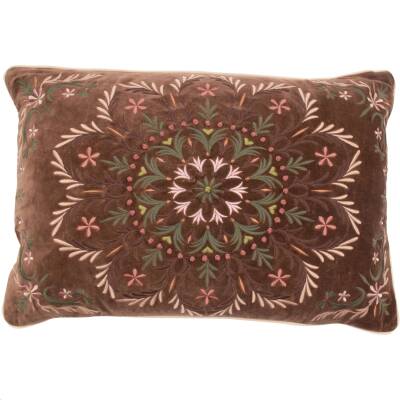 Imbarro: Kissen bestickt braun 60x40cm Viole
