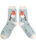 Miss Sparrow: Bambus Damensocken Robins hellblau