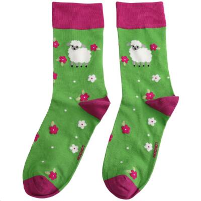 Miss Sparrow:Damensocken Sheep in Flower grün