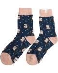 Kuschelsocken Winter Eulen blau Miss Sparrow