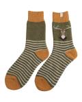 Männer Kuschelsocken Hirsch oliv Woolmix Miss Sparrow