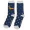 Männersocken Bambus blau Festive Dackel Mrs Sparrow