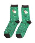 Männersocken Bambus grün Christmas Schafl Mrs...
