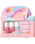 Souza: Kindernagellack 3er Set+Nagelsticker Einhorn