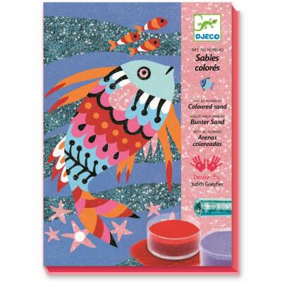 Djeco Sandbilder basteln Glitzer Motiv Fische ab 6+