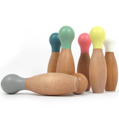 Bowling / Kegel-Set Holz 8tlg Nobodinoz