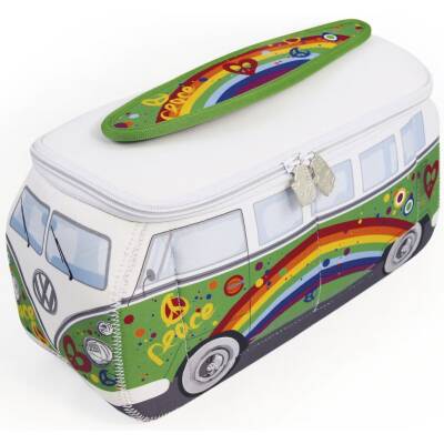 Kulturbeutel VW Bulli grün Peace